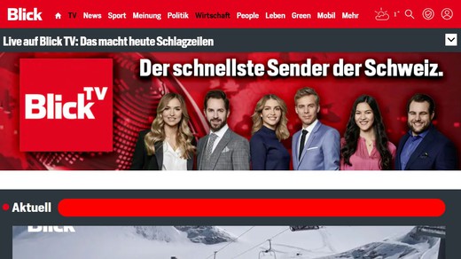 Bild von Blick-TV: nach wie vor ein ungewöhnliches Seherlebnis